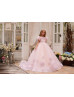 Blush Tulle Organza Roses Stunning Flower Girl Dress